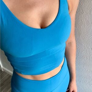 Blue Sports Bra and Leggings Set